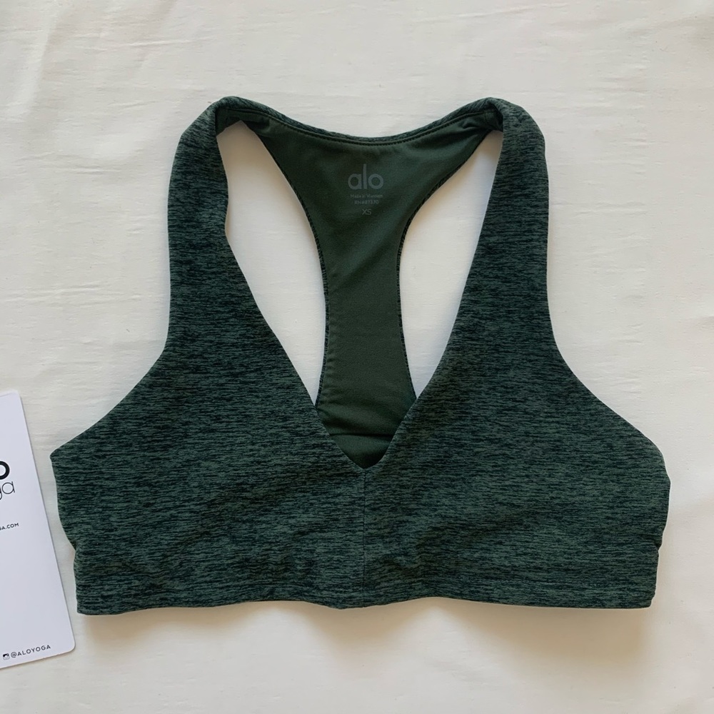 Alo Hunter Heather Green Alosoft Base Bra XS